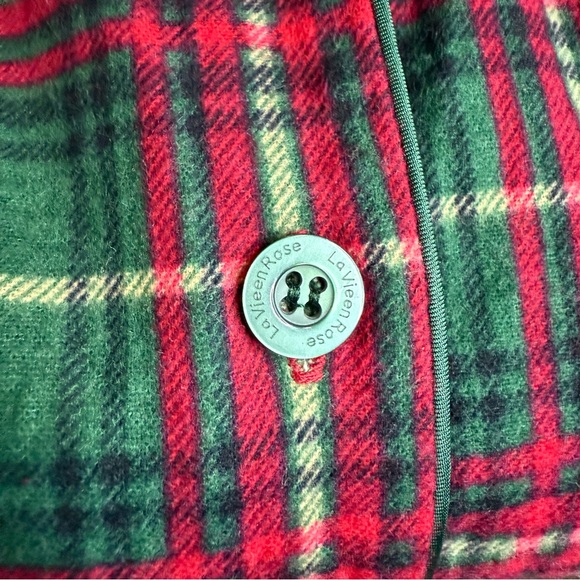 La Vie en Rose Plaid Flannel PJ Set 100% Cotton - Picture 15 of 15